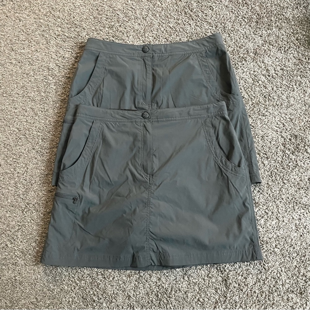 Lot Of 2 LL Bean Womens Sz 6 Water-Repellent Comfort Trail Skorts Gray Hiking